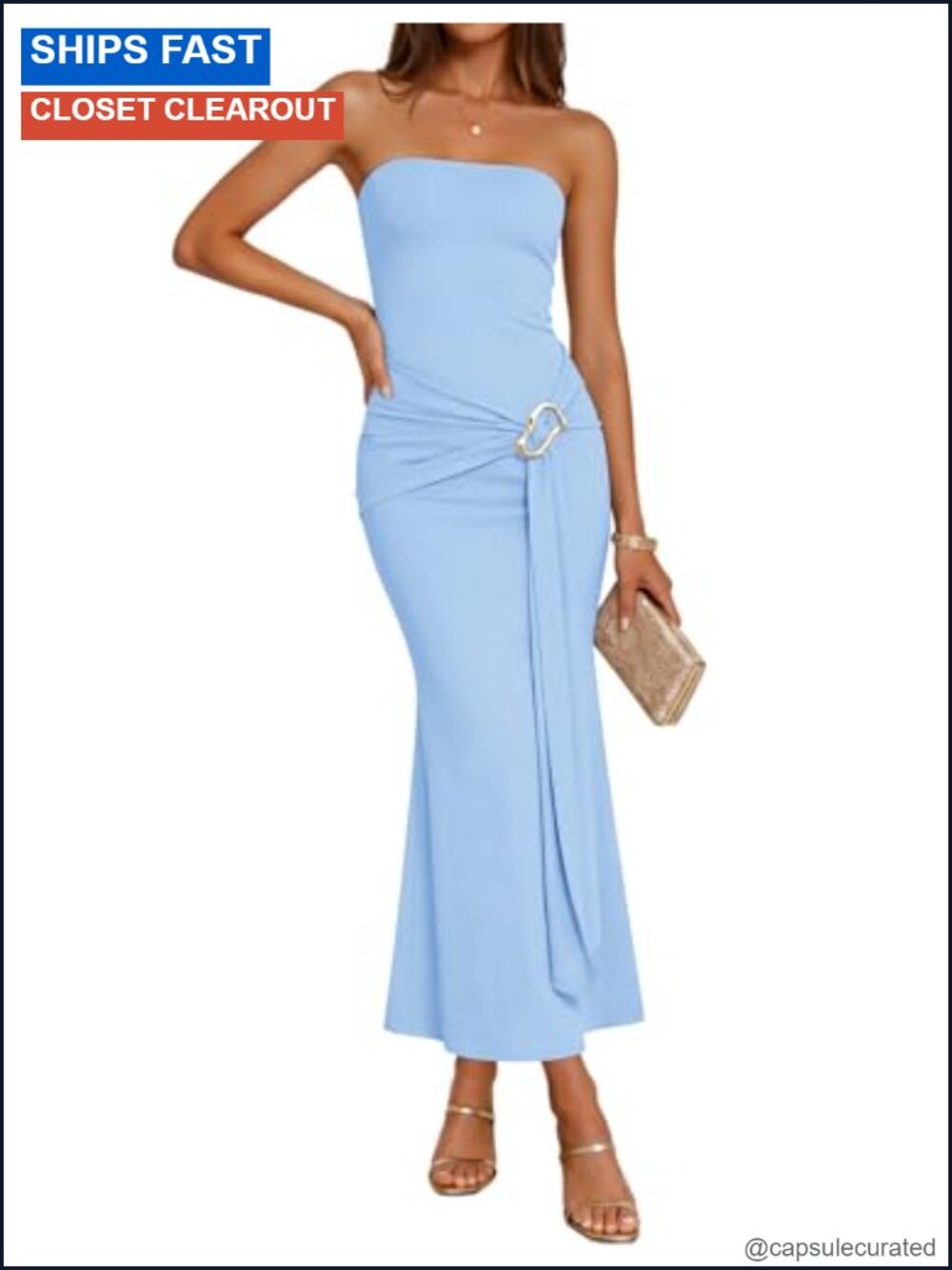 Strapless Bodycon Maxi Dress Ruched Knit Tube Cocktail Wedding Guest